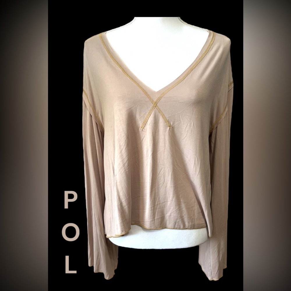 POL | Beige Oversized Long Sleeve Top | NWT!